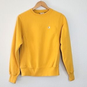 CHAMPION Yellow Long Sleeve Crew Neck Sweatshirt Womens size XS